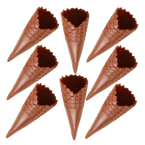 VICASKY 8st Knuspriges Kegelmodell Eishalter Entzückende Eistüte Wagen Creme Spender Eiswaffeln Mini Plätzchen Mini-eistüten -toppings-bar-kit Sofortig Pop PVC Coffee von VICASKY