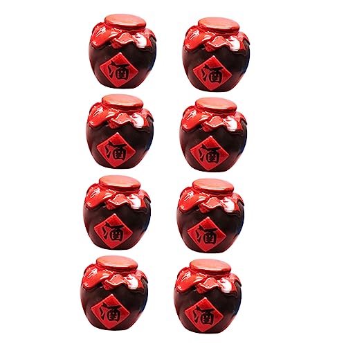 VICASKY 8st Mini-Glas Kleines Weinkrug- Lernspielzeug Für Dekoratives Für Die Küche Mini- Vintage - Mikrolandschaftsdekor Mini Weinkrug Harz Rot von VICASKY