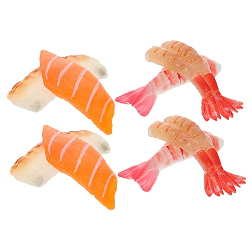 VICASKY 8st Simuliertes Sashimi Gefälschtes Nigiri-Onigiri Puppenhaus-miniaturen Fischfleisch Modelle Küchenrequisiten Für Zu Hause Tischdekorationen Nachtisch Lachs PVC von VICASKY