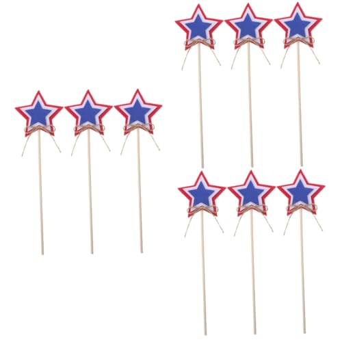 VICASKY 9 Stck. Teiliges Independence Day Holz Feenstäbe mit Flaggenmotiv Langlebige Bühnenrequisiten Handliche Partydekoration für Patriotische Feierlichkeiten VICASKY 9 Stck. Teiliges Independence Day Holz Feenstäbe mit Flaggenmotiv Langlebige Bühnenrequisiten Handliche Partydekoration für Patriotische Feierlichkeiten von VICASKY
