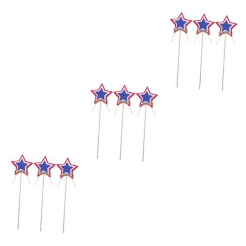 VICASKY 9 Stck. Teiliges Independence Day Star Fairy Sticks aus Filz und Holz Sichere Langlebige Partydeko für Patriotische Feiern und Bühnenauftritte für Kinderfeste und Nationalfeiertage VICASKY 9 Stck. Teiliges Independence Day Star Fairy Sticks aus Filz und Holz Sichere Langlebige Partydeko für Patriotische Feiern und Bühnenauftritte für Kinderfeste und Nationalfeiertage von VICASKY