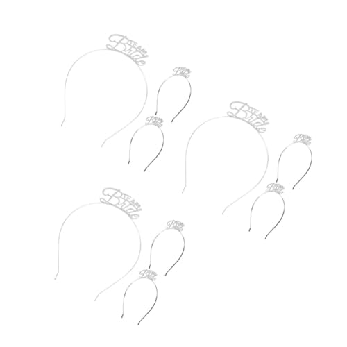 VICASKY 9 Stck. Teiliges Silbernes Metall Haarreifen für Junggesellinnenabschied Rutschfester Haarschmuck für Frauen Party Haarreif Team Bride Langlebiges Accessoire für Foto Requisiten VICASKY 9 Stck. Teiliges Silbernes Metall Haarreifen für Junggesellinnenabschied Rutschfester Haarschmuck für Frauen Party Haarreif Team Bride Langlebiges Accessoire für Foto Requisiten von VICASKY