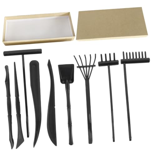 VICASKY 9 Stück Teiliges Mini Zen Garten Rechen Set aus Kunststoff Leichte Mini Werkzeuge für Sandgestaltung und Meditation Vielseitige Zen Garten Accessoires für Dekoration und von VICASKY