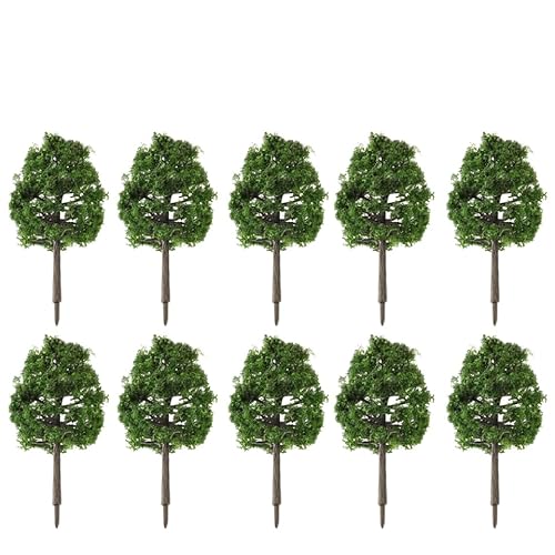 VICASKY 9 cm, 20 Stück, Hausdekor, Künstliche Ranken, Grüngirlande, Grüne Blätter, Rankenblätter, Künstliche Kunststoffdekorationen, Modellbäume, Miniaturlandschaft, Eisenbahn, Maßstab 1:100 von VICASKY