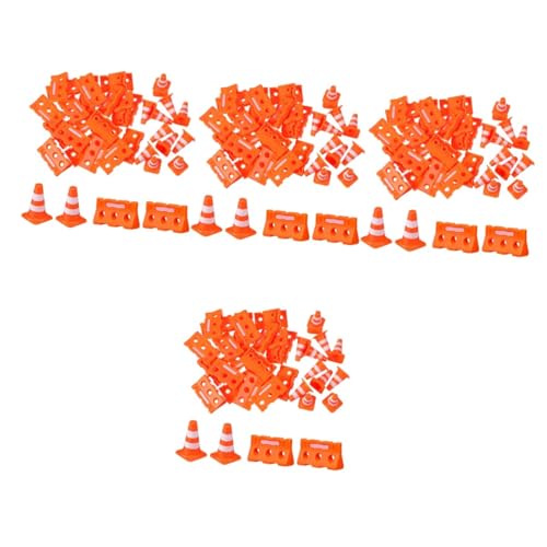 VICASKY 96 Mini Verkehrskegel und Absperrungen aus Kunststoff mit Orangenen Kegeln und Absperrungen Robust Kompakt Farbenfroh Pädagogisches Straßenspielzeug von VICASKY