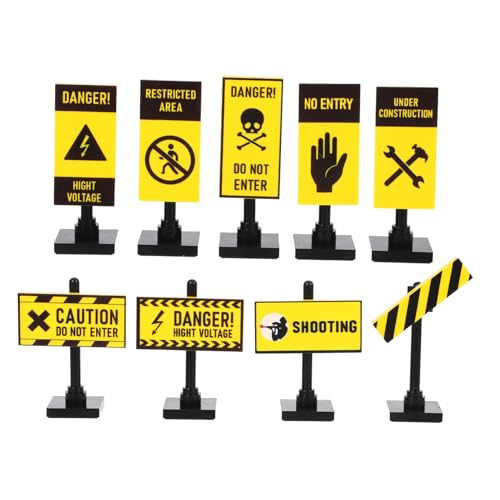 VICASKY Warnschild-Spielzeug Für Kinder – 9-teiliges Mini-verkehrssignal-Spielzeug – Pädagogisches Lernspielzeug-Set – von VICASKY