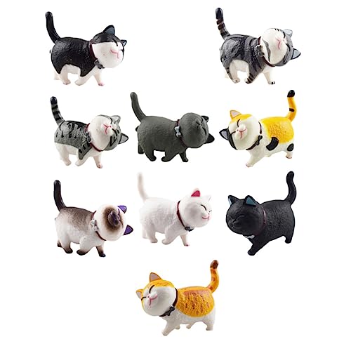 VICASKY 9Stücke Mini Katzen Modell Süße Käsekatzen Figuren Für Desktop Und Wohndekoration Für Katzenliebhaber VICASKY 9Stücke Mini Katzen Modell Süße Käsekatzen Figuren Für Desktop Und Wohndekoration Für Katzenliebhaber von VICASKY