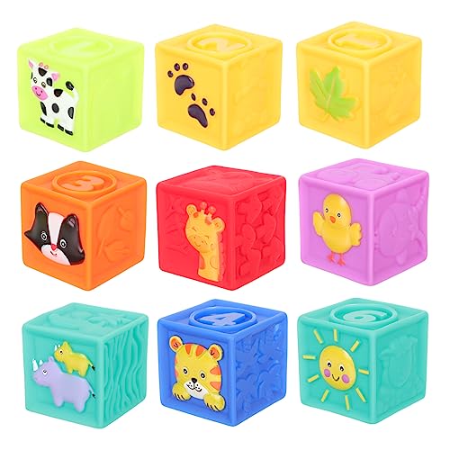 VICASKY 9st Bausteine aus Weichem Gummi Stapelblöcke Blöcke Für Kleinkinder 1-3 Babyblöcke PVC VICASKY 9st Bausteine aus Weichem Gummi Stapelblöcke Blöcke Für Kleinkinder 1-3 Babyblöcke PVC von VICASKY