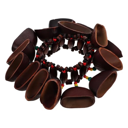 VICASKY Afrikanisches Tribal Nuss Handglocken Armband Handgefertigtes Percussion Zubehör mit Afrikanischem Flair Musikinstrument für Kulturelle Anlässe Einzigartiger und Stilvolles Design von VICASKY