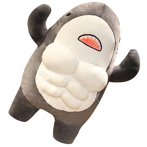 VICASKY Anime -Puppe Hai ausgestopftes Tier Muskeltier Plüsch Plush Toys plüschtiere Kuscheltier stofftiere PP Baumwolle Grey VICASKY Anime -Puppe Hai ausgestopftes Tier Muskeltier Plüsch Plush Toys plüschtiere Kuscheltier stofftiere PP Baumwolle Grey von VICASKY