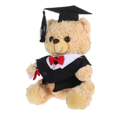 VICASKY Arztanzugbär Puppe für Absolventen Abschluss-Stofftier Plüschtierpuppen abschlussgeschenk abschluss Kleiner Abschlussbär Grad-Plüschtier Baumwolle Black von VICASKY