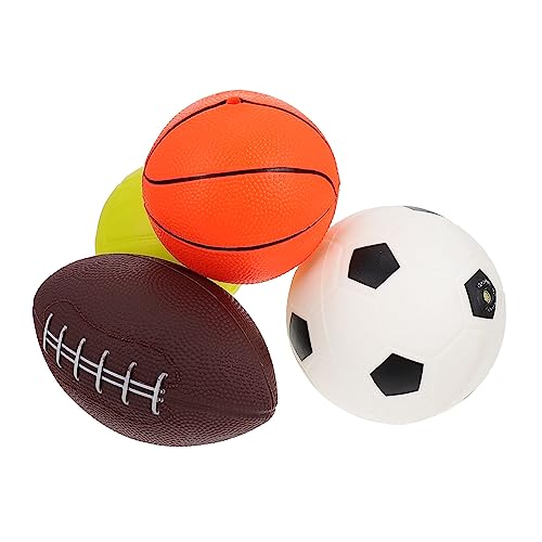 VICASKY Aufblasbaren Spielbällen für Teiliges PVC Ballset Rugby Volleyball Basketball Fußball Vielseitige Spielzeuge für Drinnen und Draußen Zufällige Farbe Zufällige Farbe von VICASKY