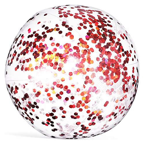 VICASKY Aufblasbarer Glitzer Strandball mit Wasserspielzeug für Pumpe für Pool Garten und Strandspiele Langanhaltendes Material Funkelnde Sequins für Sonnige Tage VICASKY Aufblasbarer Glitzer Strandball mit Wasserspielzeug für Pumpe für Pool Garten und Strandspiele Langanhaltendes Material Funkelnde Sequins für Sonnige Tage von VICASKY