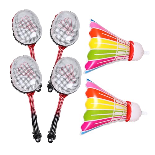 VICASKY Aufblasbares Badminton ballon Set Leicht Tragbar mit Großen Bunten Federball ballons und Roten Schlägerballons als Geburtstags Partydekoration für Badminton mottos und VICASKY Aufblasbares Badminton ballon Set Leicht Tragbar mit Großen Bunten Federball ballons und Roten Schlägerballons als Geburtstags Partydekoration für Badminton mottos und von VICASKY