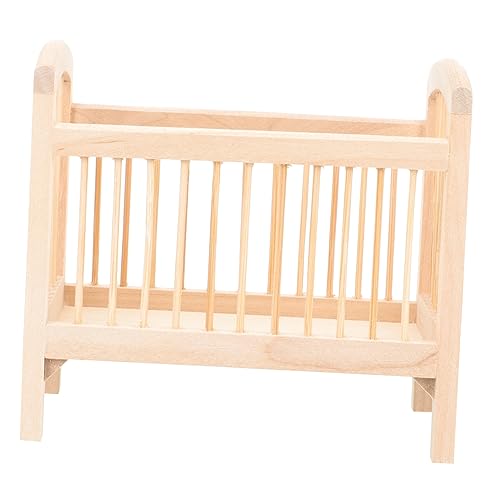 VICASKY Babybett aus Holz Puppenhaus Zubehör Realistisches Modell für Kinderzimmer Dekoration Sicheres und Kreative Gestaltung VICASKY Babybett aus Holz Puppenhaus Zubehör Realistisches Modell für Kinderzimmer Dekoration Sicheres und Kreative Gestaltung von VICASKY