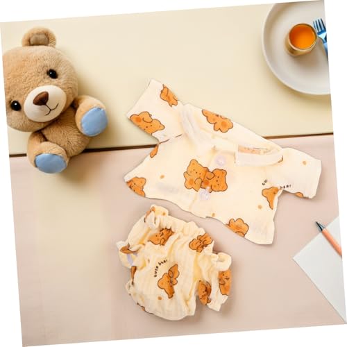 VICASKY Bär Schlafanzug aus Weichem Plüschstoff Austauschbare Kleidung für Kuscheltier Vielseitige Accessoires für Kreatives und Tröstende Begleitung Unterwegs von VICASKY