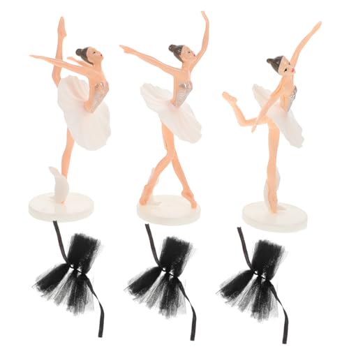VICASKY Ballett Mädchen Tortendeko mit Mehrlagigem Tüllrock Teilig Moderne Geburtstagsdeko für Mädchen Elegante Ballett Figur für Party und Shower Sichere und Pflegeleichte Materialien von VICASKY