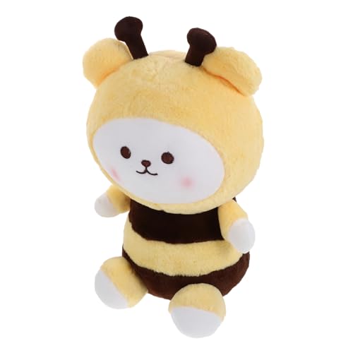 VICASKY Biene Plüschpuppe Für Babys Kuscheltiere Kinderspielzeug Mädchenspielzeug Mädchenspielzeug Dekokissen Fürs Bett Das Tierspielzeug Für Jungen Biene Stofftier Süße Biene Plüsch Gelb von VICASKY