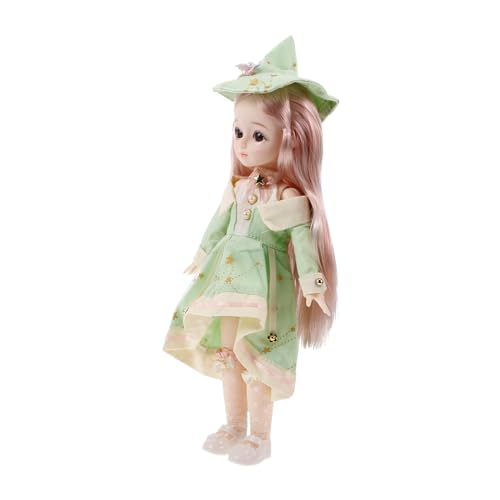VICASKY Sommerliche Bjd Puppe für Mädchen mit Kleidung Schuhen und Hut Bewegliche Bjd Gliederpuppe im Boho Stil Süße Kawaii Puppe für Puppensammler von VICASKY