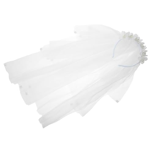 VICASKY Blumenmädchen Haarband Mit Perlen Party Stirnband Für Geburtstagsfeiern Hochzeiten Karneval Und Besondere Anlässe Cremefarben von VICASKY