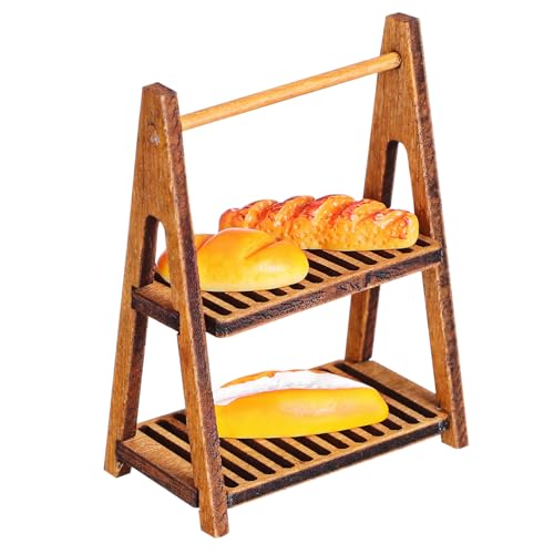 VICASKY Brotregal-Ornamente Miniatur-Aufbewahrungsregal für kinderspielzeug spielzeuge für -Regal Toys Puppenhauszubehör Puppenzubehör hölzern Coffee von VICASKY