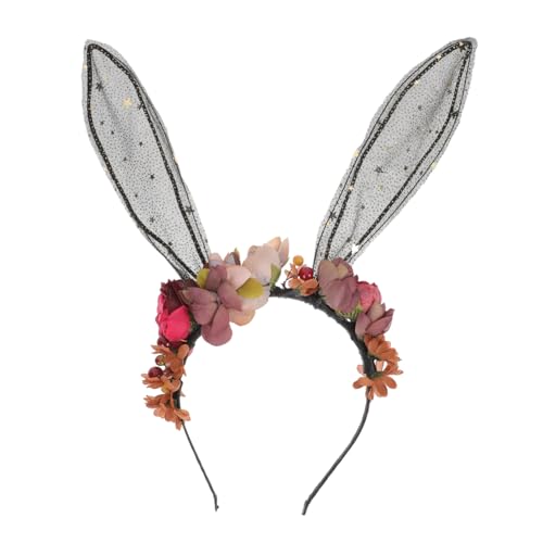 VICASKY Bunny Ohr Haarband für Erwachsene Adorable Blumenhaarbänder für Festliche Anlässe Cosplay und Geburtstagsfeiern von VICASKY