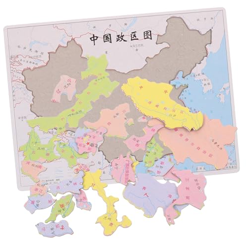 VICASKY China Regierungsbezirke Puzzle Lernspielzeug Interaktives Kartenspiel Fördert Denkfähigkeit und Kommunikation mit Sicherem Leichtem Design für Frühe Geographieerziehung von VICASKY