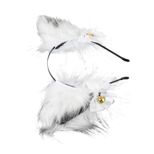 VICASKY Cosplay Plüsch Fuchsohren Stirnband Weiß mit Glocken Weiches Haarband Damen Bequemes Party Kostümzubehör für Weihnachten Fasching und Fotoshootings VICASKY Cosplay Plüsch Fuchsohren Stirnband Weiß mit Glocken Weiches Haarband Damen Bequemes Party Kostümzubehör für Weihnachten Fasching und Fotoshootings von VICASKY