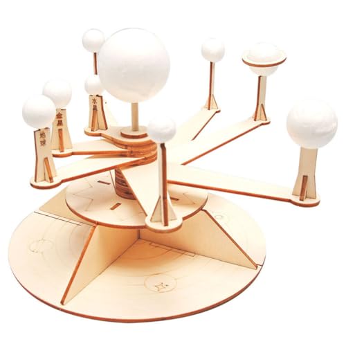 VICASKY DIY-Sonnensystem-Modellbausatz Mechanisches 3D-Puzzle Planetarium Sonnensystem-Modellbausatz Zur Selbstmontage Puzzle 3D-Holzpuzzles Für Erwachsene Rotierende Astronomie von VICASKY