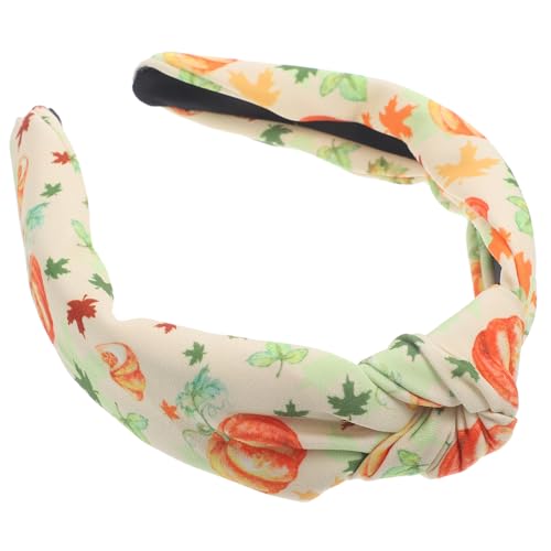 VICASKY Dankbares Damen Headband mit Knoten Weiches Stoff Haarband mit Kürbisdruck Breiter Rand Komfortabel für Herbstpartys und Thanksgiving Feiern von VICASKY