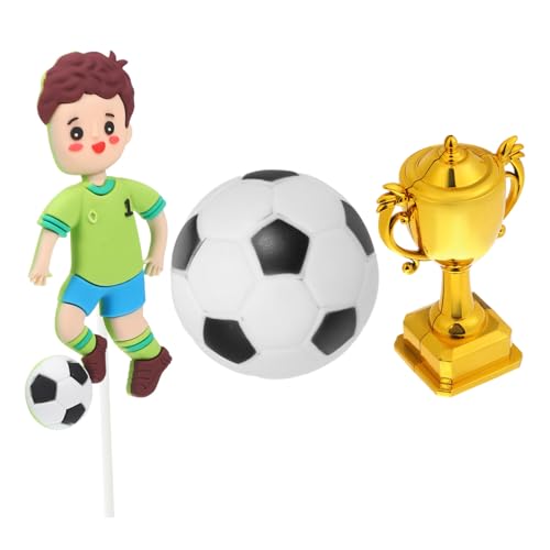 VICASKY Dekorationen Wiederverwendbare Langlebige Fußball Party Cake Topper mit Kreativem Design Vielseitig Einsetzbar für Kindergeburtstag und Sportthemen Feier von VICASKY