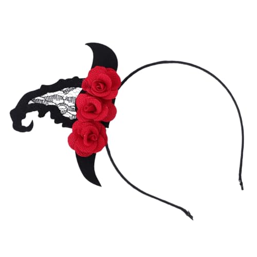 VICASKY Dekoratives Halloween Stirnband mit Blütenkopfverschluss Stilvolles Haaraccessoire für Halloween Partys und Cosplay Veranstaltungen Bequem und Hautfreundlich Perfektes Fotorequisit von VICASKY