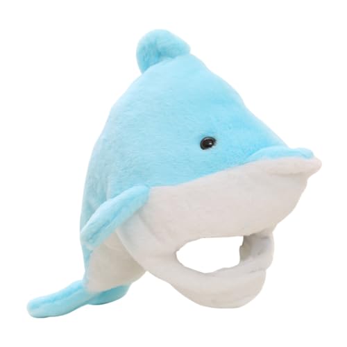 VICASKY Delphin-Hut kinderkostüme fashing costume festival kopfbedeckung schirmmützen lustige kopfbedeckung Delfinhut Halloween-Kappen Plüschtierhut Cosplay-Kopfbedeckung Sky-blue von VICASKY