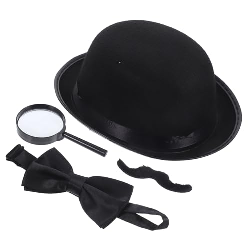 VICASKY Detektiv Kostüm mit Realistischer Falscher Bart und Detektivmütze Leichtes Cosplay Zubehör für Rollenspiele Mottopartys Karneval und Halloween Strapazierfähiges Material von VICASKY