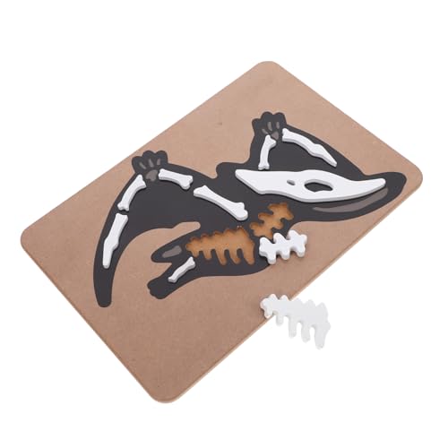 VICASKY Dinosaurier Holzpuzzle Montessori Fossilspielzeug für Kleinkinder Jahre Sicheres und Lehrreiches Holzspiel Fördert Feinmotorik und Kognitive Fähigkeiten Dino Skelett Design von VICASKY