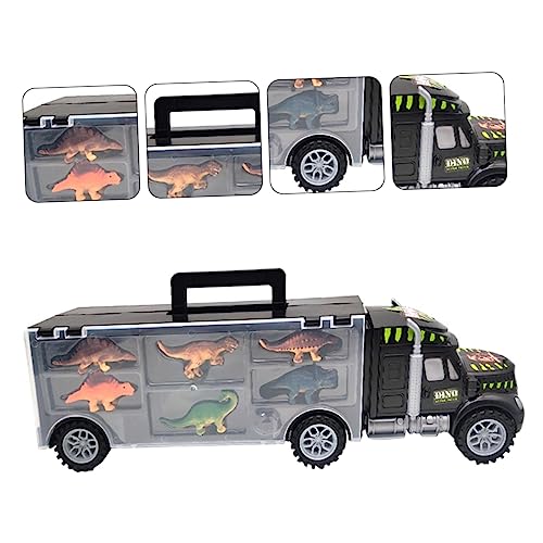 VICASKY Dinosaurier Transporter LKW mit Dinosaurier Figuren Truck Set Tragbarer Dino Anhänger für Fantasievolles von VICASKY