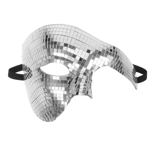 VICASKY Disco Masquerade Halbgesichtsmaske Silber Spiegel Glitzernd Party Halloween Karneval Tanz Kostüm Zubehör für Erwachsene VICASKY Disco Masquerade Halbgesichtsmaske Silber Spiegel Glitzernd Party Halloween Karneval Tanz Kostüm Zubehör für Erwachsene von VICASKY