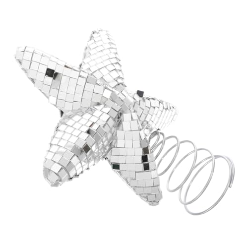 VICASKY Weihnachtsbaumspitze Ornament 3D-Disco-Spiegel Reflektierender Stern 20 cm Für Weihnachtsdekoration von VICASKY