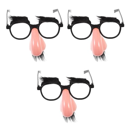 VICASKY Disguise Gläser Lustige Brillen mit Große Nase Augenbraue Schnurrbart Prank Tool Party Favor 3-Teilige Getarnte Mit Großer Lustigen Falschen Augenbrauen Und Bartbrillen Für Halloween von VICASKY