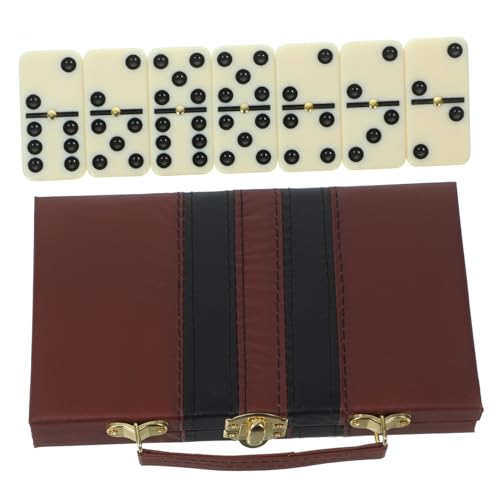 VICASKY Retro Dominoes Spielset Mit Antikem Design 28 Dominosteine Holzkiste Perfektes Partyspiel Und Für Alle Anlässe von VICASKY