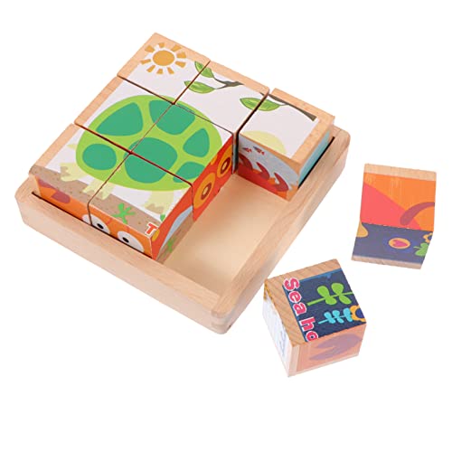 VICASKY Dreidimensionales Puzzle Frühes Lernpuzzle Kinderpuzzlespielzeug Kognitives 3D Puzzle Kinderbaustein Lernspielzeug Cartoon Puzzlespielzeug Aus Holz von VICASKY