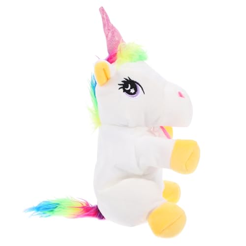 VICASKY Einhorn Handpuppe aus Weichem Kreatives Geschichtenerzählen für Vorschulkinder Interaktive Tierhandpuppe für Rollenspiele Langlebig und Waschbar Charmantes Design für von VICASKY