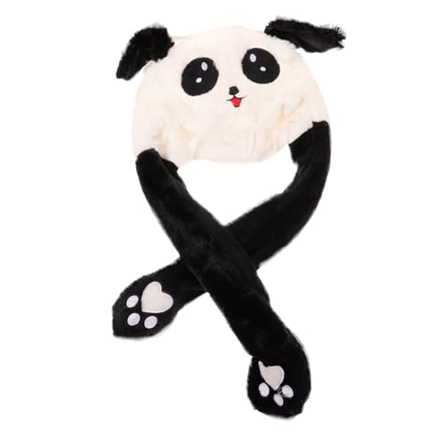 VICASKY Lustiger Panda-hut Aus Plüsch Mit Beweglichen Ohren Leuchtender Karnevalsmütze Mit Ohren Für Erwachsene Jungen Und Mädchen Kostümpartys von VICASKY