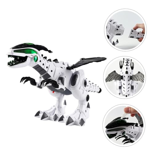 VICASKY Elektrischer Spray Dinosaurier Roboter Groß Weiß Laufender Deko Dino für Interaktives Mechanisches für Jungen und Mädchen Ab Jahren von VICASKY