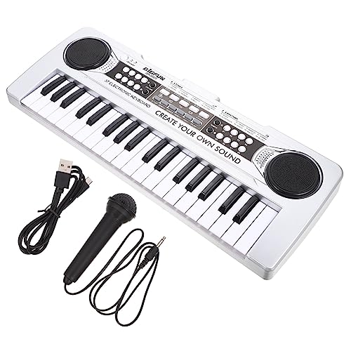 VICASKY Elektronische Orgel Für Intelligentes Simulation Klavier Tastenklavier Mikrofon Klavier Kleinkind Klavier Tragbares Klavier Silver Plastik VICASKY Elektronische Orgel Für Intelligentes Simulation Klavier Tastenklavier Mikrofon Klavier Kleinkind Klavier Tragbares Klavier Silver Plastik von VICASKY