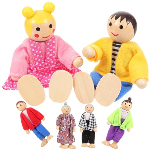 VICASKY Familien Mini Puppen Set Aus Bewegliche Figuren Für Und Erwachsene Ideal Für Puppenhäuser Und Als Spielzeugdekoration 6 Teiliges Set von VICASKY