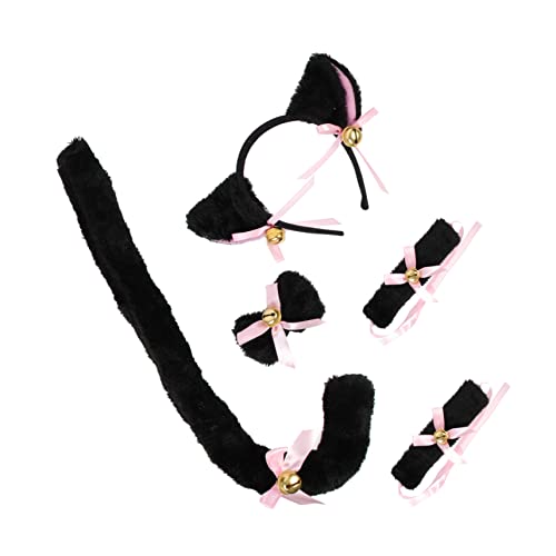 VICASKY Faux Fur Katzenohren Haarband Set Mit Katzenschwanz Glocken Und Fliege Cosplay Zubehör Für Halloween Karneval Und Partys VICASKY Faux Fur Katzenohren Haarband Set Mit Katzenschwanz Glocken Und Fliege Cosplay Zubehör Für Halloween Karneval Und Partys von VICASKY