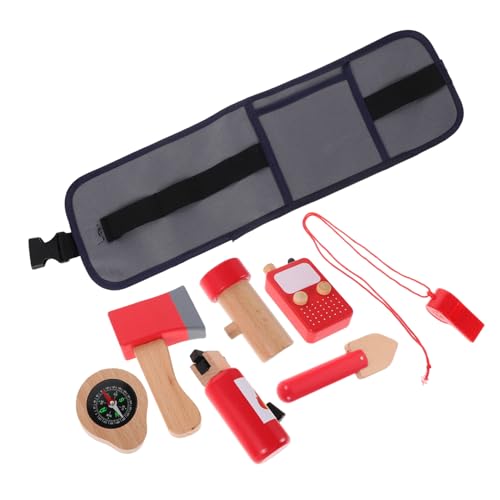 VICASKY Feuerwehr Holzspielzeug mit Praktischem Werkzeuggürtel Realistischen Feuerwehrausrüstungen und Feuerlöscher für Drinnen und Draußen zum Rollenspiel und Feuerwehrkostüm VICASKY Feuerwehr Holzspielzeug mit Praktischem Werkzeuggürtel Realistischen Feuerwehrausrüstungen und Feuerlöscher für Drinnen und Draußen zum Rollenspiel und Feuerwehrkostüm von VICASKY