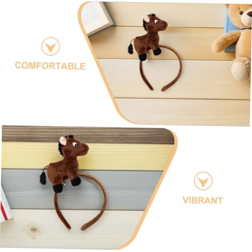 VICASKY Flauschiges Pferde Haarband Neujahrs Kopfschmuck Weicher Plüsch Tier Stirnband Für Erwachsene Cosplay Party Hautfreundlich Komfortabel von VICASKY