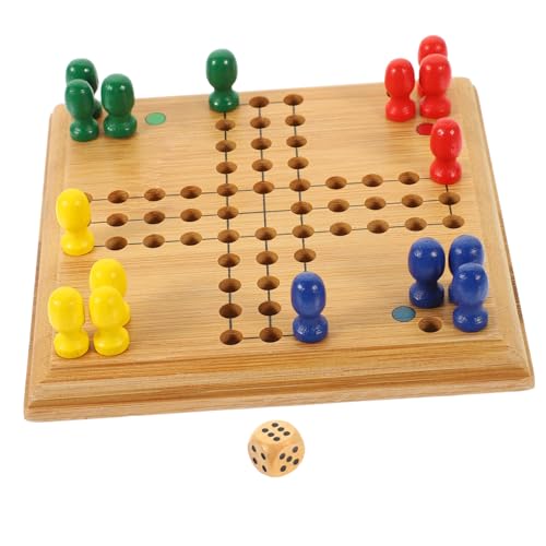 VICASKY Fliegendes Schachspiel für Tragbares Mini Brettspiel Pädagogisches Strategiespiel Denkvermögen Beobachtung und Lernfähigkeit aus Bambus von VICASKY